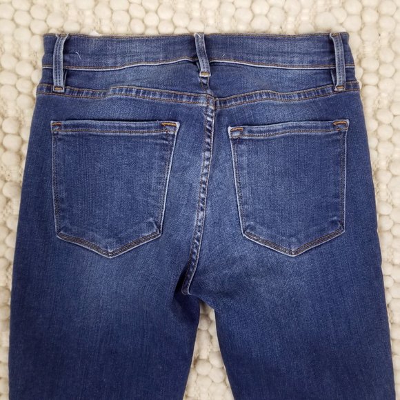 Frame Le Skinny De Jeanne Triangle Hem Jeans In Seabright Exclusive Sz 26 - Picture 7 of 10